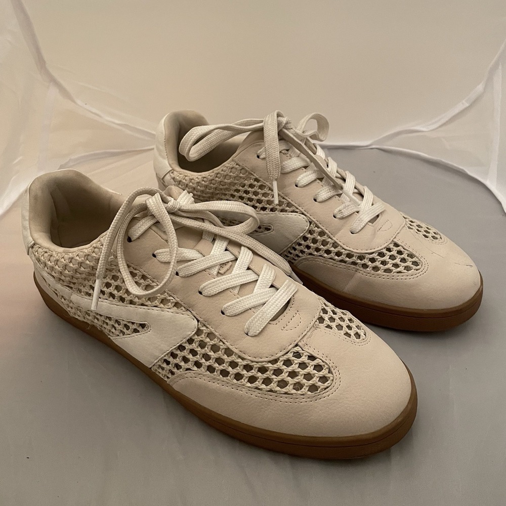 Dolce Vita Voyage R  Cream Casual Sneakers Womens 11 Lace Look